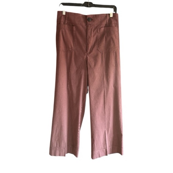 MAEVE ANTHROPOLOGIE The Colette Magic Fabric Crop Wide-Leg Pants Cocoa 31 - Picture 4 of 12